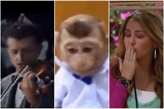 Titanic afundando, macaquinho triste e o último adeus de Hannah Montana: o brasileiro apostou nos clássicos dos memes -  (crédito: @yokohama_kikou/@frannybnks /@laurmlkr)