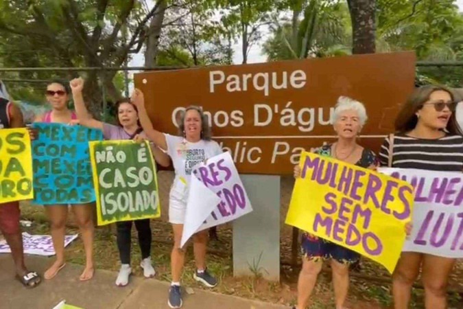 Manifestantes foram no Parque Olhos d'Água, na asa norte -  (crédito: Samanta Sallum/CB/D.A Press)